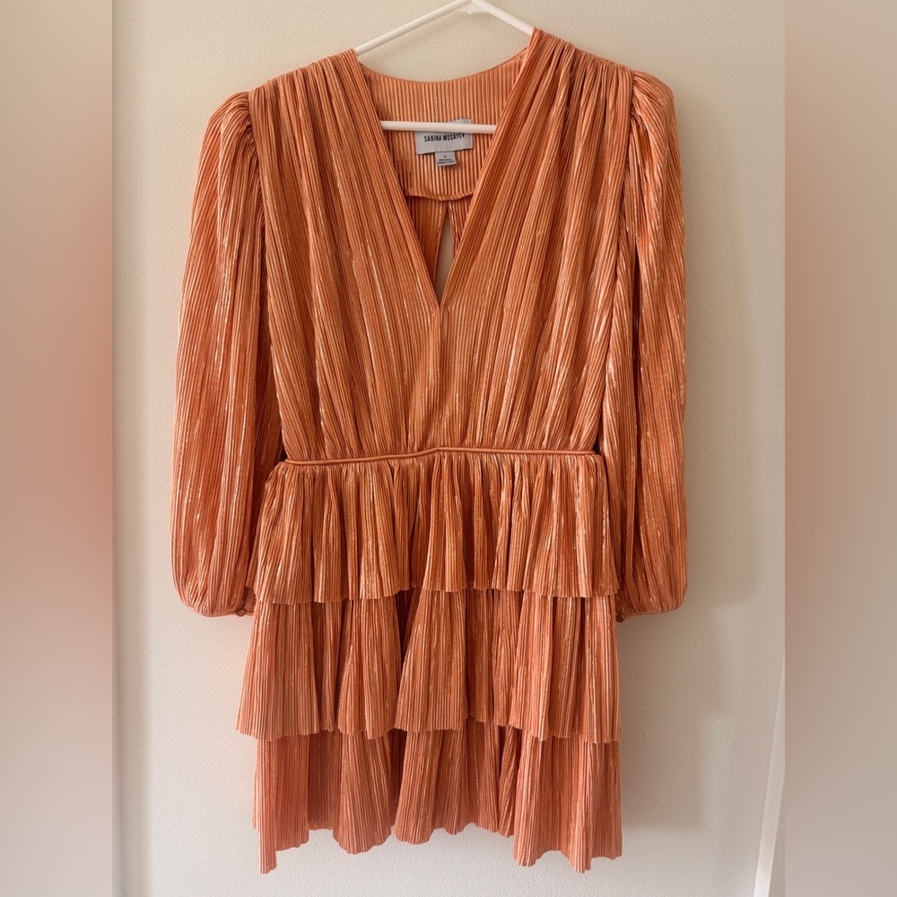 sabina musayev mini dress orange copper size S